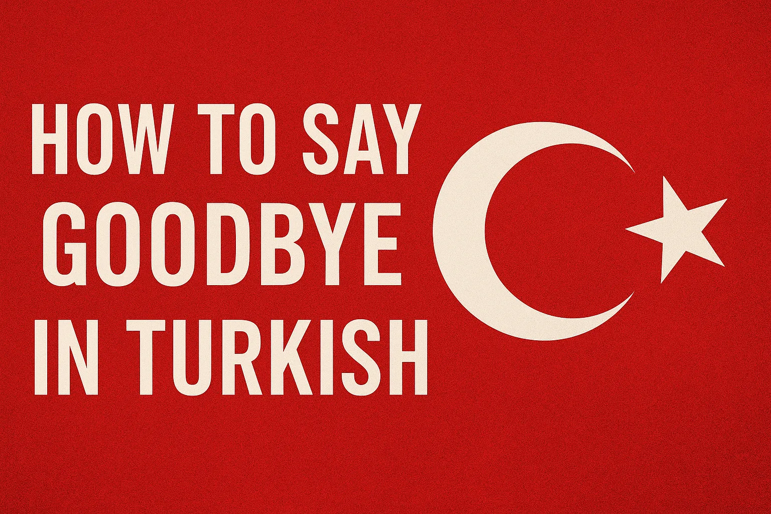How to Say Goodbye in Turkish