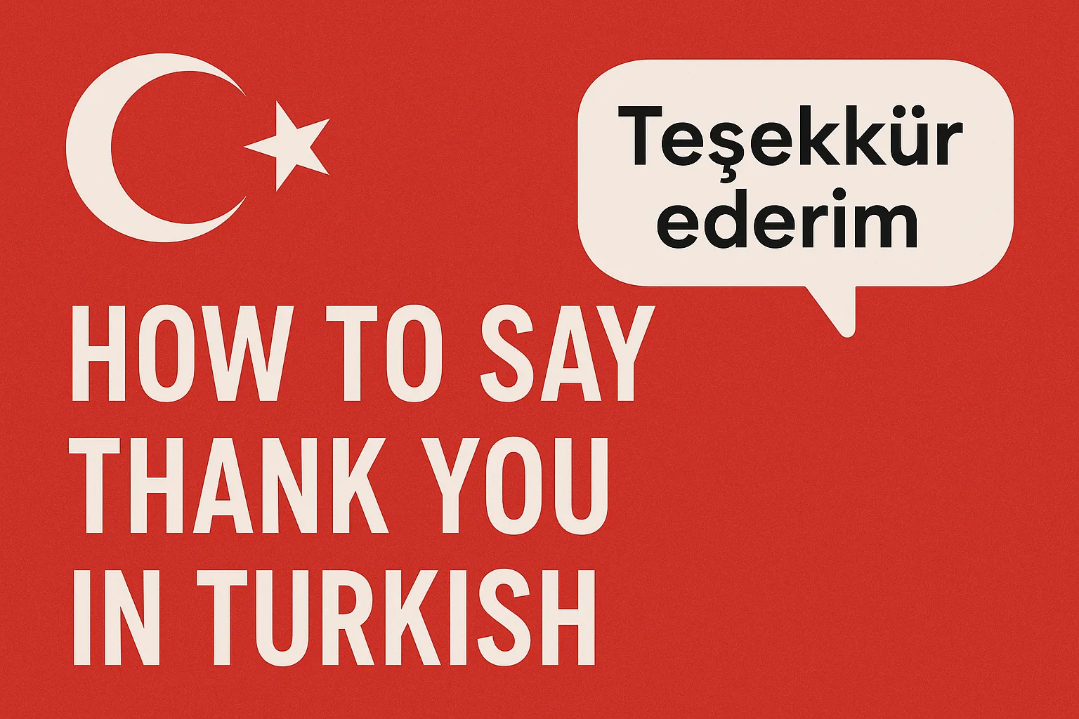 How to Say Thank You in Turkish