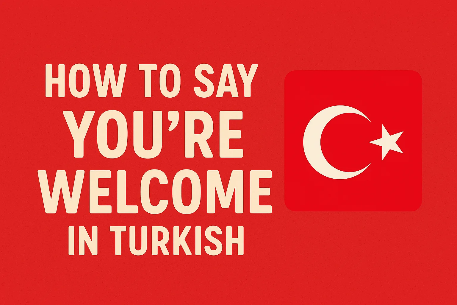 How to Say You’re Welcome in Turkish