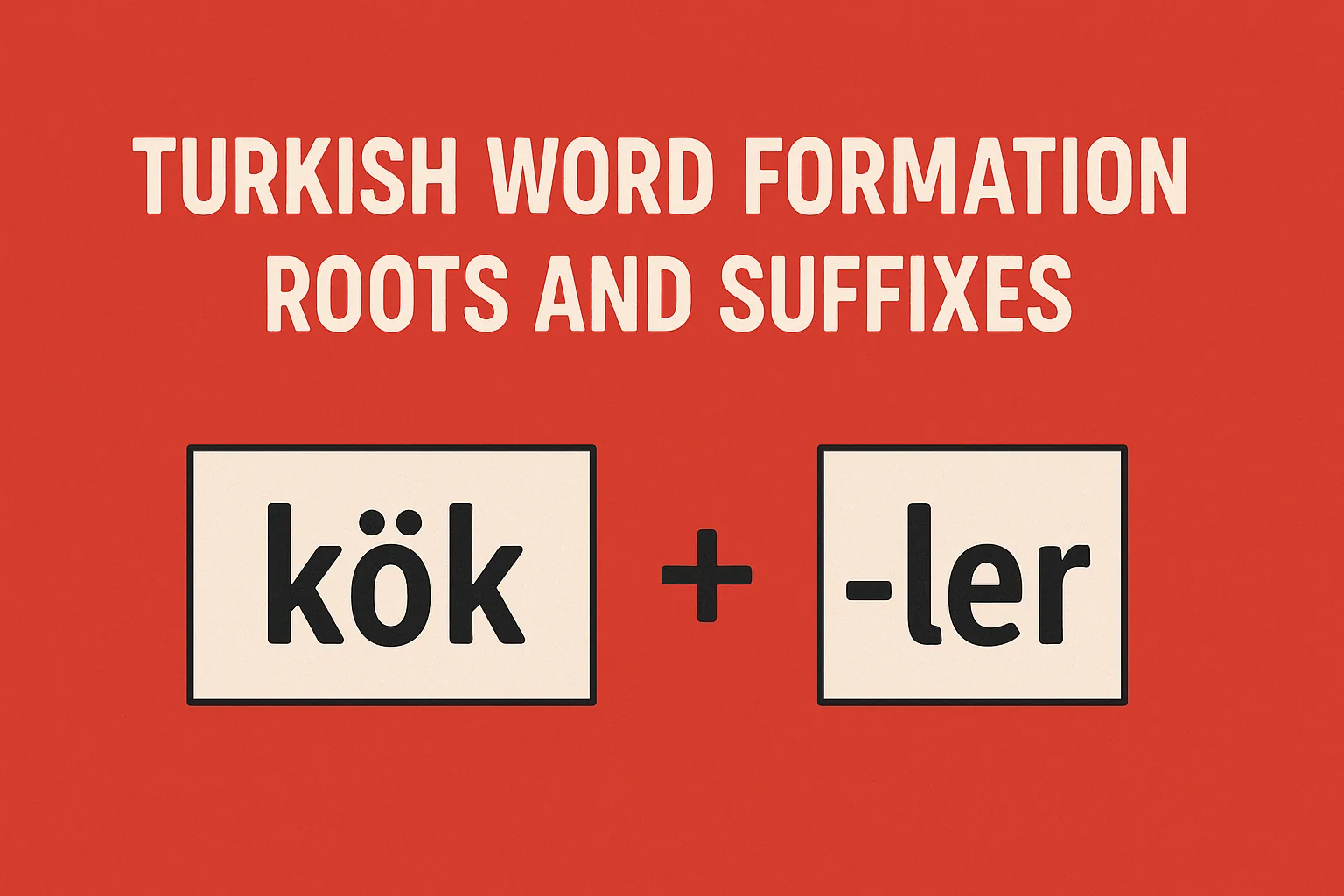 Turkish Word Formation Roots and Suffixes