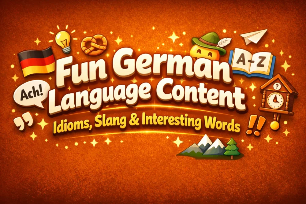 Fun German Language Content Idioms, Slang & Interesting Words