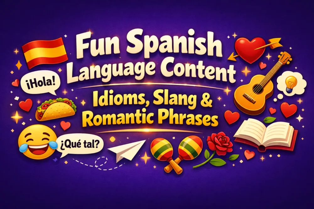 Fun Spanish Language Content Idioms, Slang & Romantic Phrases