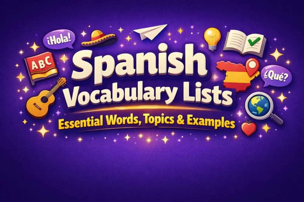 Spanish Vocabulary Lists Essential Words, Topics & Examples