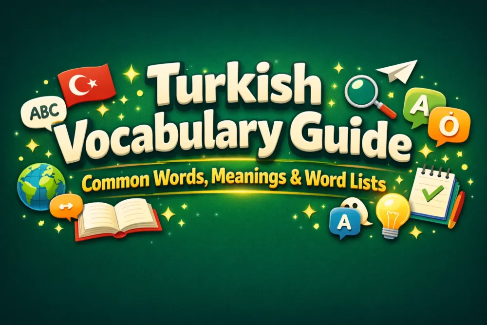 Turkish Vocabulary Guide Common Words, Meanings & Word Lists