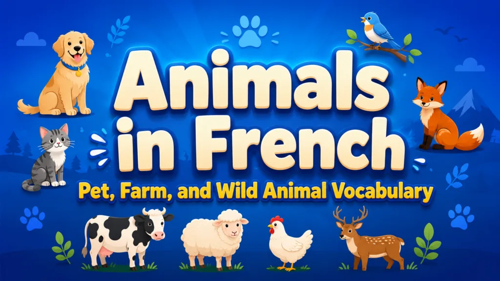 Animals in French Pet, Farm, and Wild Animal Vocabulary